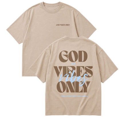T-shirt "God Vibes Only" Beige - Limited Edition