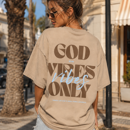 T-shirt "God Vibes Only" Beige - Limited Edition