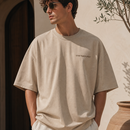 T-shirt "God Vibes Only" Beige - Limited Edition