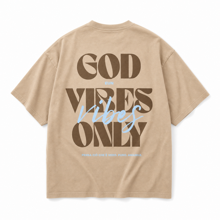 T-shirt "God Vibes Only" Beige - Limited Edition